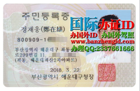 办韩国身份证样本