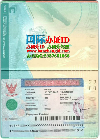 办泰国签证Thai visa，泰国签证样本วีซ่าไทย