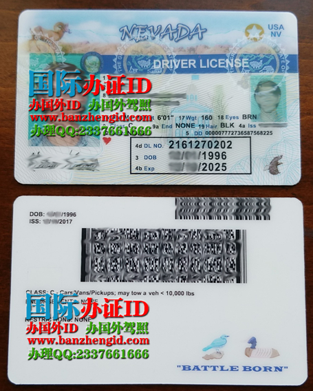 【美国国际办证ID网-内华达州驾照样本-内华达州驾照ID样本】内华达州驾照Nevada driver's license（Nevada ID）
